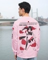 Shop Men's Pink Akatsuki Itachi Graphic Printed Oversized T-shirt-Front