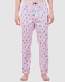 Shop Men's Pink All Over Cactus Printed Cotton Pyjamas-Front