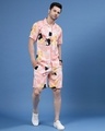 Shop Men's Pink All Over Floral Printed Slim Fit Co-ordinates-Front