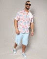 Shop Men's Blush Pink & Light Blue All Over Printed Oversized Plus Size Shirt-Full