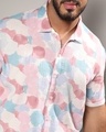 Shop Men's Blush Pink & Light Blue All Over Printed Oversized Plus Size Shirt