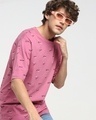 Shop Men's Pink AOP Oversized T-shirt-Front
