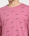 Shop Men's Pink AOP Oversized T-shirt