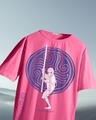 Shop Men's Pink Avatar Aang Graphic Printed Oversized T-shirt-Front