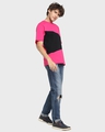 Shop Men's Pink & Black Color Block Oversized T-shirt