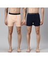 Shop Pack of 2 Men's Pink & Blue Cotton Boxers-Front