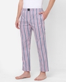 Shop Men's Pink & Blue Striped Cotton Lounge Pants-Full