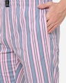 Shop Men's Pink & Blue Striped Cotton Lounge Pants
