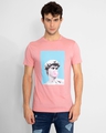 Shop Men's Pink Bubble Pop Graphic Printed T-shirt-Front