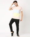 Shop Men's Pink & Blue Color Block T-shirt-Full