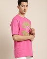Shop Men's Pink Choose Happiness Typography Oversized T-shirt-Design