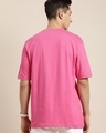 Shop Men's Pink Choose Happiness Typography Oversized T-shirt-Full
