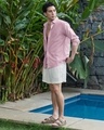 Shop Men's Pink Cotton Linen Shirt