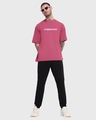 Shop Men's Pink Cyberpunk Graphic Printed Oversized T-shirt-Full