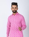 Shop Men's Pink Embroidered Shirt-Front
