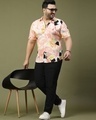 Shop Men's Pink All Over Floral Printed Plus Size Shirt