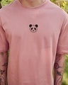 Shop Men's Pink Geo Panda Graphic Printed Oversized T-shirt