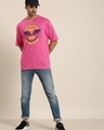 Shop Men's Pink Graphic Printed Oversized T-shirt-Full