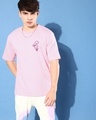 Shop Men's Pink Graphic Printed Oversized T-shirt-Front