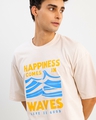 Shop Men's Pink Happiness Comes Typography T-shirt-Full