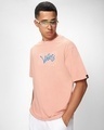 Shop Men's Pink Heat Waves Graphic Printed Oversized T-shirt-Full
