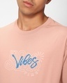 Shop Men's Pink Heat Waves Graphic Printed Oversized T-shirt