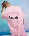 Shop Men's Pink Karma Circle Typography Oversized T-shirt-Front