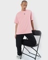 Shop Men's Pink Karma Circle Typography Oversized T-shirt