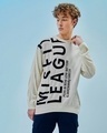 Shop Men's Gardenia Misfit League Typography Flatknit Sweater-Front