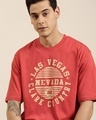 Shop Men's Pink Nevada Typography Oversized T-shirt-Front