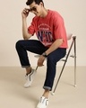 Shop Men's Pink NYC Typography Oversized T-shirt-Full