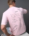 Shop Men's Pink Orig Graphic Printed Oversized T-shirt-Front