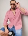 Shop Men's Pink Oversized Plus Size Shirt-Front