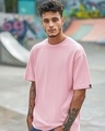 Shop Men's Pink Oversized T-shirt-Front