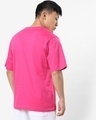 Shop Men's Pink Pocket Out Typography Oversized Fit T-shirt-Full
