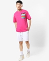 Shop Men's Pink Pocket Out Typography Oversized Fit T-shirt