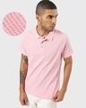 Shop Men's Pink Polo T-shirt-Front