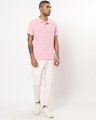 Shop Men's Pink Polo T-shirt-Full