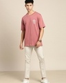 Shop Men's Pink Printed Oversized T-shirt-Full