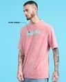 Shop Men's Pink Puff Printed Oversized Acid Wash T-shirt-Design