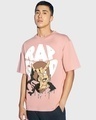 Shop Men's Pink Rap God Graphic Printed Oversized T-shirt-Front