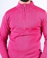 Shop Men's Pink Relaxed Fit Zipper Sweater