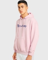 Shop Men's Pink Ricklaxation Graphic Printed Oversized Hoodies-Full