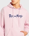 Shop Men's Pink Ricklaxation Graphic Printed Oversized Hoodies