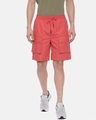Shop Men's Pink Slim Fit Cotton Shorts-Front
