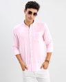 Shop Men's Pink Slim Fit Shirt-Front