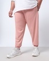 Shop Men's Pink Oversized Plus Size Joggers-Front