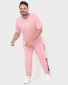 Shop Men's Pink Spaced NASA Typography Plus Size T-shirt-Full