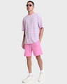 Shop Men's Pink Striped Oversized T-shirt