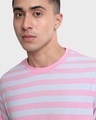 Shop Men's Pink Striped Oversized T-shirt